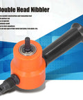 Beefy Pro Grade Double Head Nibbler 360 Degree Adjustable Heavy Duty Metal Drill Attachment for cutting sheets and DIY projects