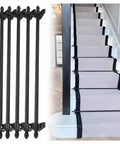 Solid Brass Stair Rods That Hold Runners Tight Fit Vintage Decor With Brackets Screws And Caps No Slip Safety Bar For Carpet Steps At Home, black stair runner set