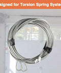 2 Pack 13.5 Foot Garage Door Cable Kit For 12 Foot Tall Doors With 1/8 Inch 304 Stainless Steel Wire 7x7 Construction Safety Cable 13 Feet 6 Inches Long Torsion Spring Replacement Tough As Nails Heavy Duty