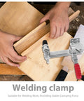 Two Pack Beefy Vertical Double Head Quick Release Welding Toggle Clamps Zinc Plated Iron Fixed Workholding Clamps In Use