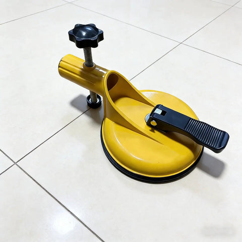 Yellow Floor Gap Fixer Tool With Suction Alignment, Plank Grabber for laminate vinyl wood and tile flooring on tile surface