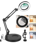 8X Magnifying Glass With Light And Stand for handy hobby DIY close work, real glass magnifier, desk lamp and clamp base, stepless dimmable.