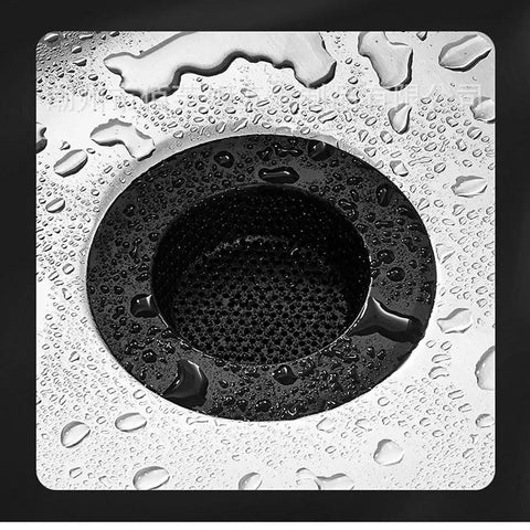 4 Pack Black 304 Stainless Steel Drain Stopper Hair Catcher And Shower Drain Cover For Bathtub Sink Strainer Clog Slayers, wet surface image.