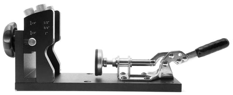 Side view of Pocket Hole Jig Kit For Woodworking With Metal Body, Step Drill Bit, Self Tapping Screws, And L Base, Adjustable Clamp