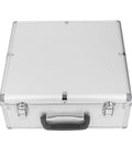 Pro Grade Heavy Duty Pneumatic Riveter Kit With Air Hydraulic Rivet Nut Tool For M3 To M8 Fasteners in silver storage case.