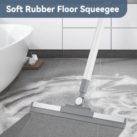 Floor Squeegee With 180 Degree Rotating Head And 52 Inch Extendable Handle For Quick Streak Free Cleaning on tile floor
