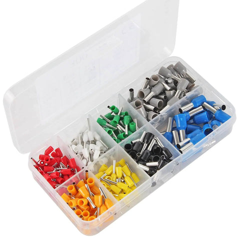 300-Piece Assorted Wire Ferrules And Terminal Kit, Copper Insulated Crimp Connectors, AWG 22 To 10 in a plastic organizer