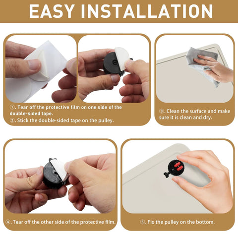 Step-by-step guide for installing Four Pack Self Adhesive Caster Wheels 1.37 Inch Diameter On Furniture and Appliances