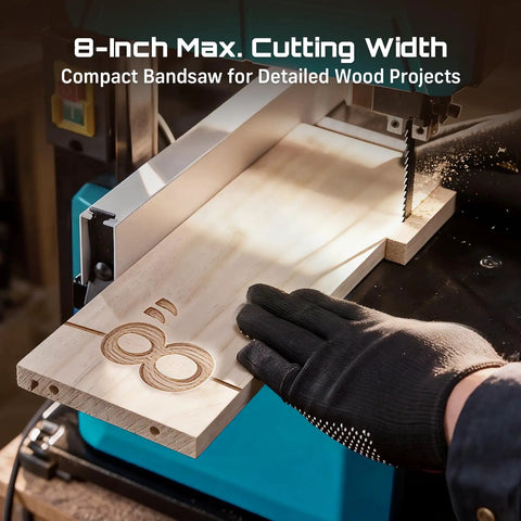 Rugged Benchtop Band Saw For Woodworking With 350-Watt Motor, 8-Inch Cutting Width And 3-1/8-Inch Cutting Height in action
