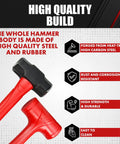Six Piece Hammer Set With Rugged Fiberglass Handles For Metalworking And Home Garage Projects Includes 16oz Ball Pein Hammer