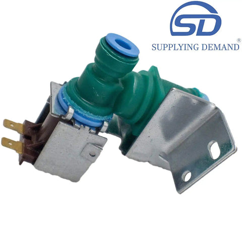 Single Solenoid Refrigerator Water Inlet Valve Replacement For Ice Maker Fits W10238100 And W10498992 WPW10238100 close-up view