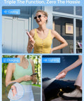 3 In 1 Pocket Handheld Mini Fan With Built In Power Bank And Flashlight USB Rechargeable Go To Ultra Compact for travel use