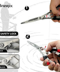8.4 Inch Fishing Pliers With Safety Lock And Anti Loss Rope For Anglers in hand showcasing safety lock feature