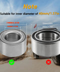 Diagram showing 40mm wheel bearings suitable for Premium High Carbon Steel Durable Wheel Bearing Install And Removal Press Tool Kit