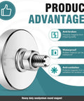 Beefy Neodymium Round Magnet With M8 Thread Mounting Hardware 200 Lb Pull, Corrosion Resistant Steel Base, 44mm, anti-broken, waterproof, anti-oxidation features