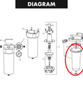 Diagram of Replacement Desiccant Cartridge for QC3 Filter and CamAir Dryer System showing assembly parts and layout.