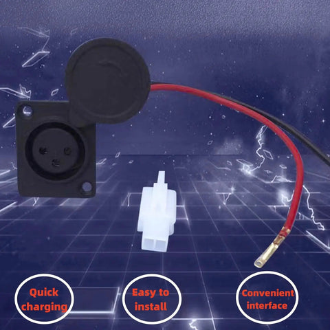 Three Pin XLR Charging Port Socket For Electric Dirt Bikes And Scooters Compatible With Razor MX500 MX650 Evo 500 800 Schwinn IZIP And GT Models With 18AWG Copper Wire Durable Plastic Casing