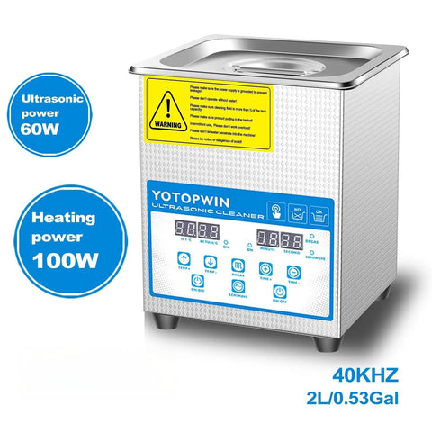 Ultrasonic Jewelry Cleaner With Digital Timer And Heater 40 KHz 2L Capacity Workhorse Cleaning Machine for jewelry and tools