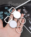 10 Pack Sublimation Bottle Opener Keychains for Heat Transfer Printing Blank Metal Key Rings in hand