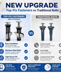 Heavy Duty Toilet Seat Fastener Bolt Kit With 304 Stainless Steel Locking Hardware, Waterproof Universal Toilet Seat Mounting Replacement, Easy Install No Sweat For Most Toilets, Durable Rust Resistant Kit comparing top-fix and traditional bolts