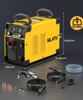 85 Amp CNC Plasma Cutter With Non HF Blowback Pilot Arc, Dual Voltage 110V And 220V, showing dimensions and accessories