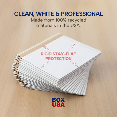 Stack of Rigid Cardboard Mailers 12x15 Inches 100 Pack Stay Flat Self Sealing Mailer Envelopes For Photos Artwork And Certificates Built Tough Protective Packaging For Flat Shipping