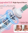 Close-up of Portable Cordless Electric Nail File With Bright LED Glow showing high-speed motor and sanding band for nail care.