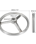 Rotary Handwheel 200mm Diameter Cast Iron Chrome Plated With Handle For Milling Machines And Lathes Silver Tone Durable