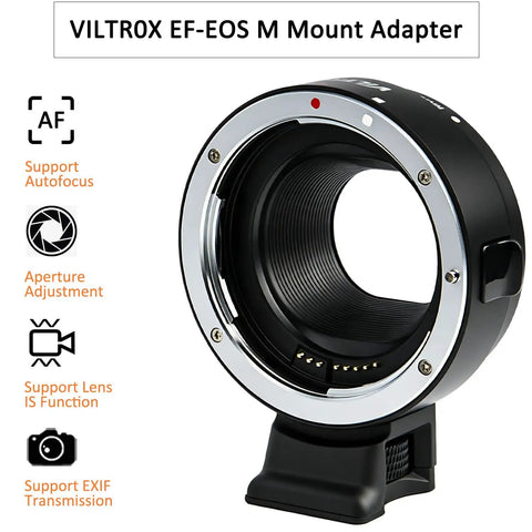 EF To EOS M Lens Adapter For EF And EF S Lenses With Auto Focus And Built In Aperture Motor High Speed AF Electronic Contacts