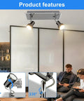 Six Head LED Track Light Kit With Rotatable Heads And Foldable Arms For Kitchen Living Room Dining Room And Office