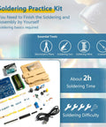 Ultimate Soldering Practice Kit With An All In One Capacitance And Frequency Meter for beginners, includes essential tools.