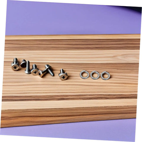 Hella Tough Stainless Steel Spring Lock Washers Assortment Kit With 100 Heavy Duty Fasteners includes screws and washers on wood