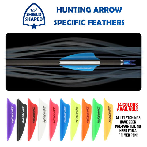 TPU 1.75 Inch Arrow Vanes Kit For DIY Archery Shield Archery Vane With Airflow Groove Rubber Hybrid Bolts Vanes For Crossbow Arrows