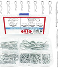 R Shaped Cotter Pin Assortment Kit With 6 Sizes And 230 345 460 Pieces in plastic organizer box
