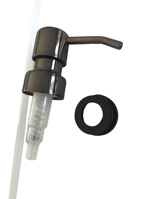 Heavy Duty Metal Bird Head Soap Dispenser Pump Replacement 28 By 400 with nine inch tube and collar ring in gun metal bronze