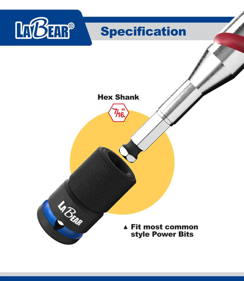 Impact Wrench Adapter Half Inch Drive Female To Seven Sixteenths Hex Converter With Quick Release Chuck