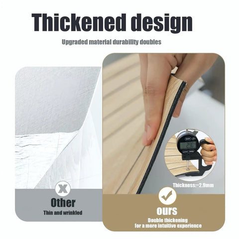 Effortless Peel And Stick 3D Wall Panels Self Adhesive Soundproof Removable PVC Slat Tiles Dark Brown Wood Grain thickened design comparison