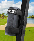 Heavy Duty Portable Speaker Mount With Adjustable Straps For Golf Cart Atv Motorcycle And Bike, securely holding JBL speaker on a roll bar.