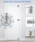 Heavy Duty Door Slide Latch Lock With 3 Inch Barrel Bolt In Brushed Nickel Finish For Privacy And Security demonstration on door