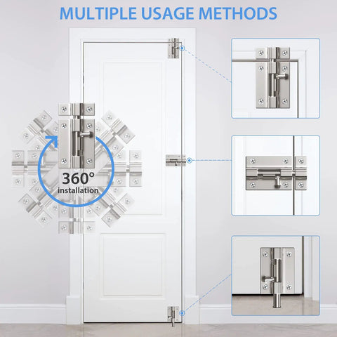 Heavy Duty Door Slide Latch Lock With 3 Inch Barrel Bolt In Brushed Nickel Finish For Privacy And Security demonstration on door