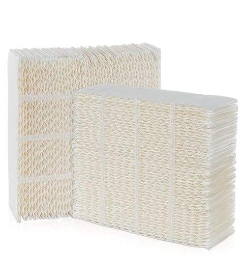 Two white Humidifier Wick Filter For AirCare Spacesaver 8000 Series Evaporative Units Replacement 2 Pack stacked together