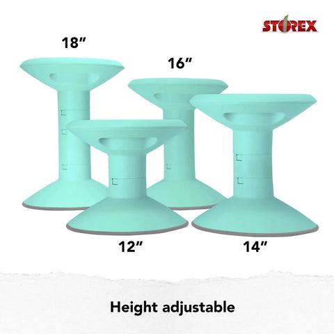 Wiggle Stool For Class And Home Study, Flexible Seating That Moves With You, Adjustable 12 To 18 Inch Height, Teal Cushioned Seat