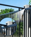 12 Inch Nylon Sliding Gate Guider With C Post Welded Bracket, Ball Bearing Side Roller Assembly, 1.89 Inch Wheels Installed