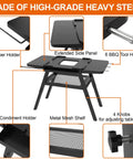 Adjustable Outdoor Grill Stand Built Tough for Woodfire OG700 OG800 OG900 OO101 Pizza Oven, All Weather Grill Cart for MO201