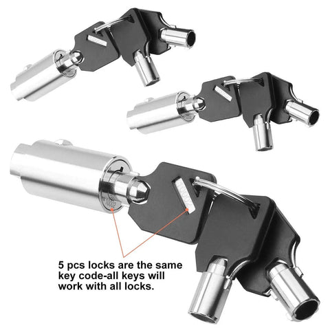Keyed Alike Vending Machine Lock Set With Tubular Keyway For Coke Soda Pepsi Snack Candy Gumball Machines 5 Locks And 15 Keys Easy One Key Opens All Durable Steel Construction For Most Cabinets LANIAKEA