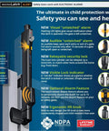 Straight Up Tough Top Pull Pool Safety Gate Latch With Audible Alarm Feature Keeps Kiddos Secure While Giving Homeowners Zero Hassle Installation And Weatherproof Year Round Guarding Black with visible alarms and lock features.