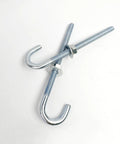 Ten Pcs Zinc Plated J Bolts One Quarter Inch By Four Inch With Nuts And Washers For Concrete Pads Wood Projects Outdoor Installations And General Construction Anchorage Durable Galvanized Steel Hardware Kit image showing two J bolts