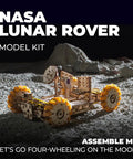 NASA Lunar Rover Wood Model Kit For Adults And Teens, 3D Mechanical Puzzle You Can Build, Space Gift That Is Dope, Detailed Moon Buggy DIY Craft Set, STEM Favorite For Collectors And Space Enthusiasts. Wooden lunar rover model kit on moon surface