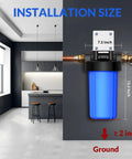 Whole House Water Filter Housing 10 Inch By 4.5 Inch For Sediment And Carbon Pre Filtration System installation size