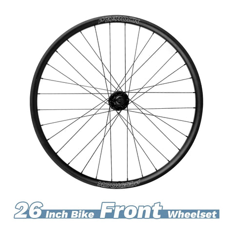 26 Inch Front Mountain Bike Wheel Set Beefed Up With Quick Release Aluminum Double Wall Rims 2 Bearing Hubs